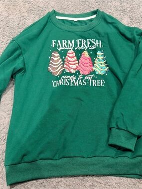 Christmas Sweatshirt with Festive Tree Desserts